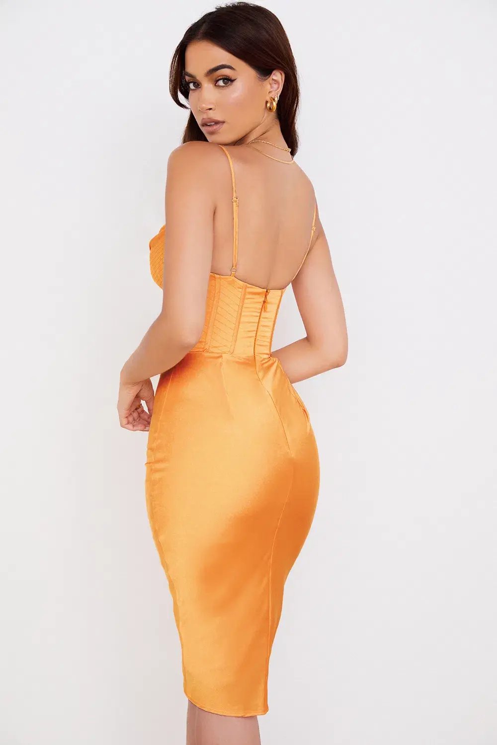 House of CB Myrna Dress Tangerine Size L/AU 12 photo 3