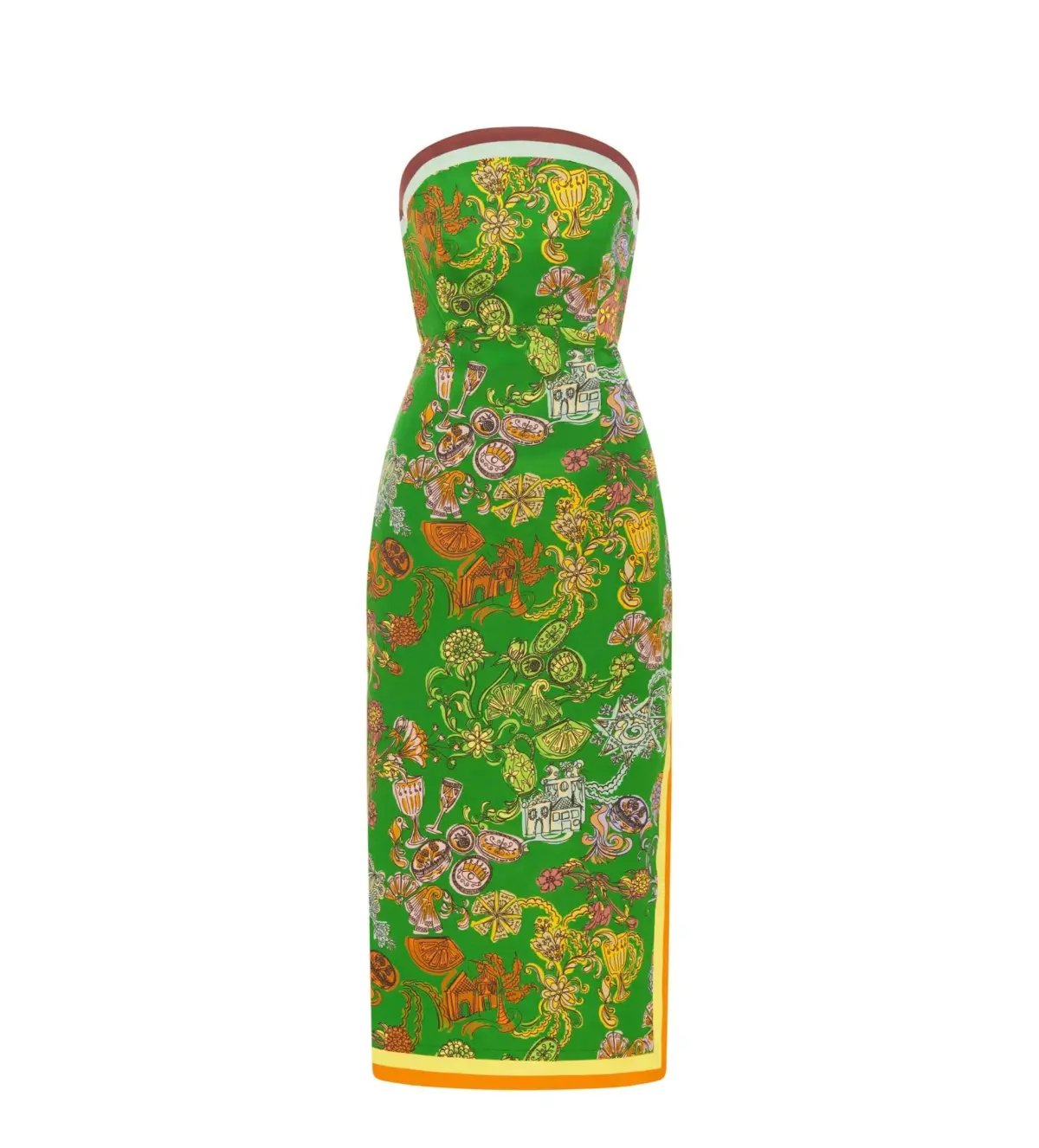 Alemais Fiesta Bodice Midi Dress Green Print Size AU 16 photo 5
