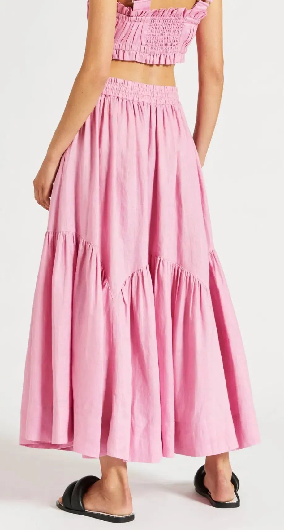 Lee Mathews Ali Top and Maxi Skirt Set Pink Size 10 photo 4