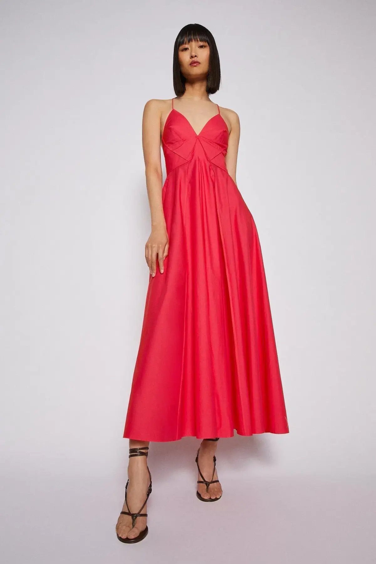 Scanlan Theodore Parachute Strappy Dress in Fuchsia Size 8 photo 2