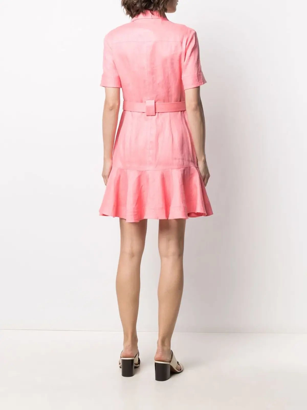 Zimmermann Poppy Belted Mini Dress Watermelon Pink Size 0 / AU 8 photo 2