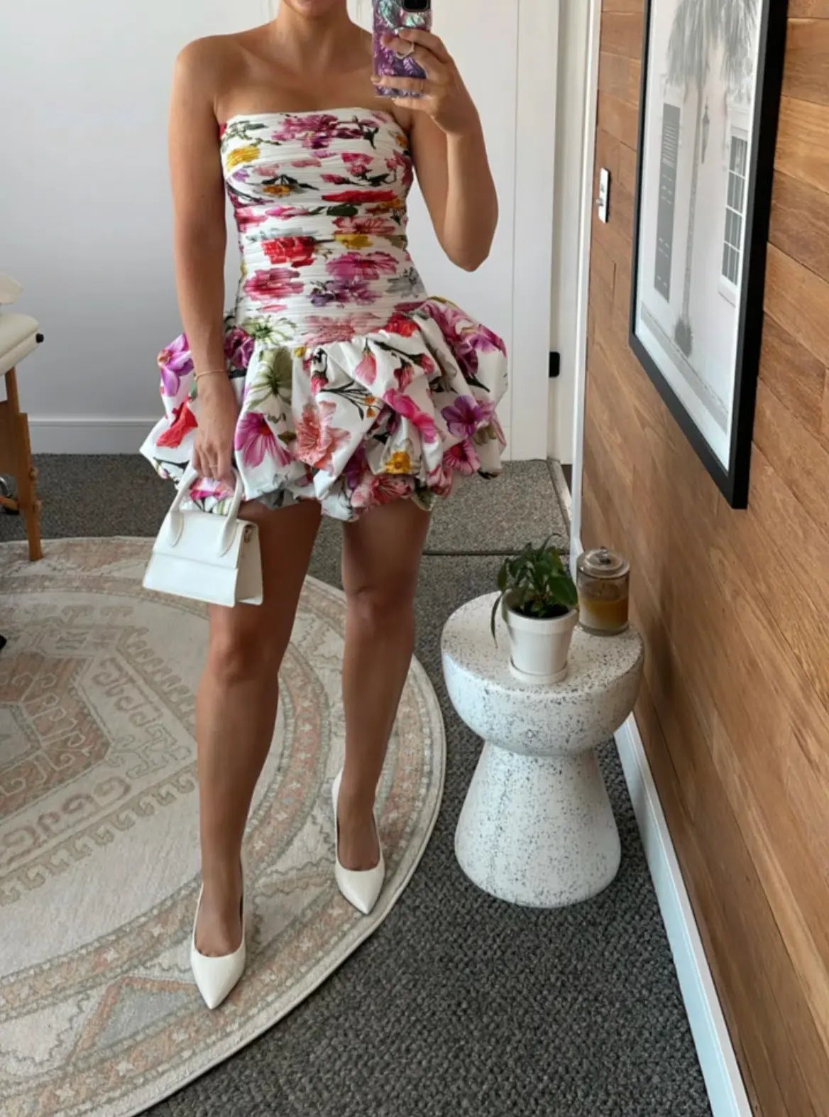 AJE Violette Bubble Hem Mini Dress Floral Size AU 8 photo 5