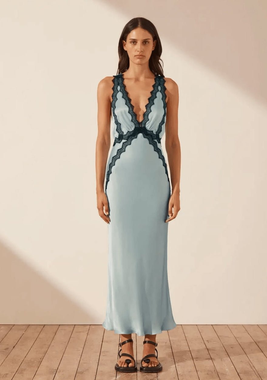Shona Joy Camille Lace Cross Back Midi Dress photo 2