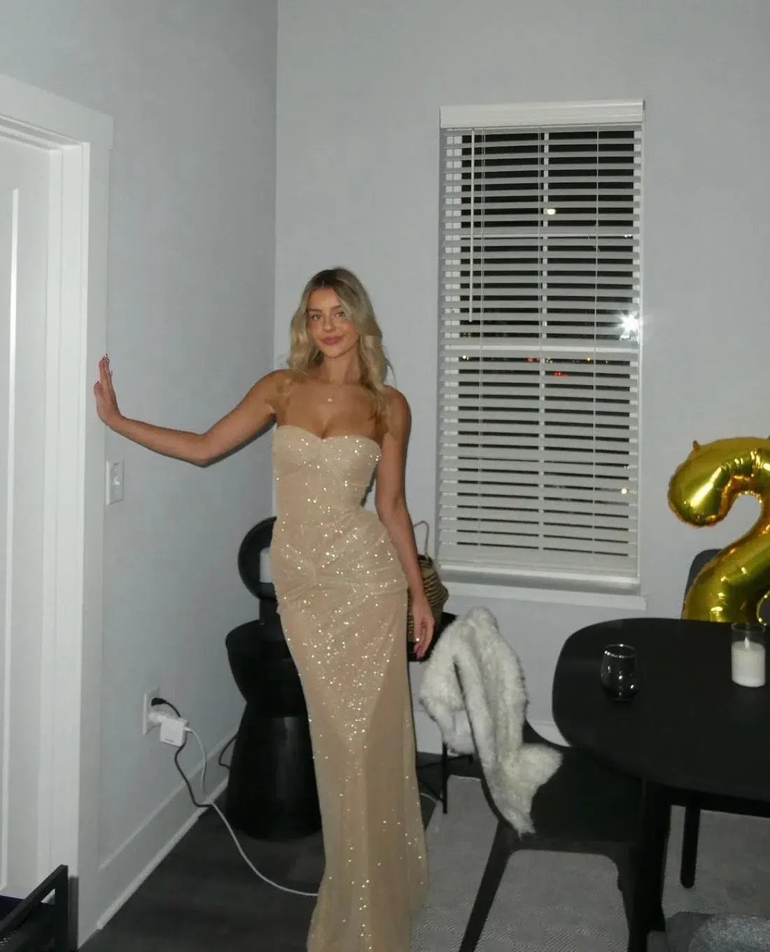 Mirror Palais Starlite Glitter Mesh Dress Diamond Sand Size XS / AU 6 photo 5