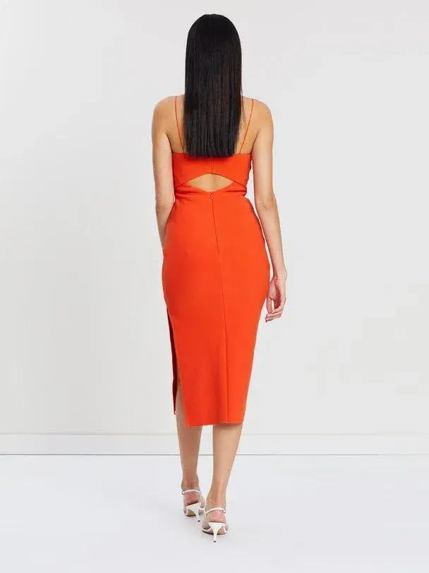 Bec  & Bridge Ulla Cut Out Midi Dress - Orange - Size 6 photo 3