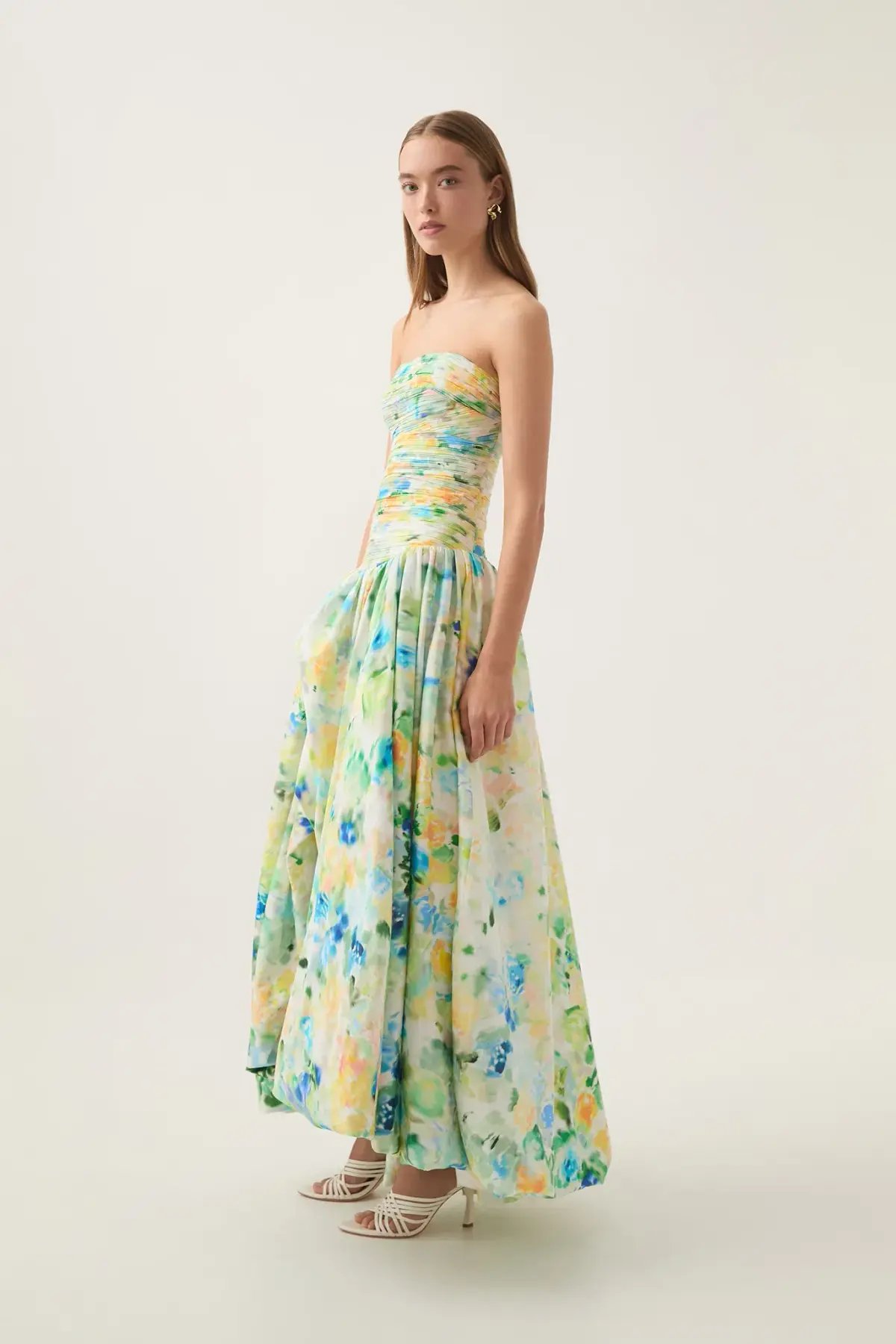 Aje Violette Bubble hem Maxi Dress Floral Haze Size 10 photo 4