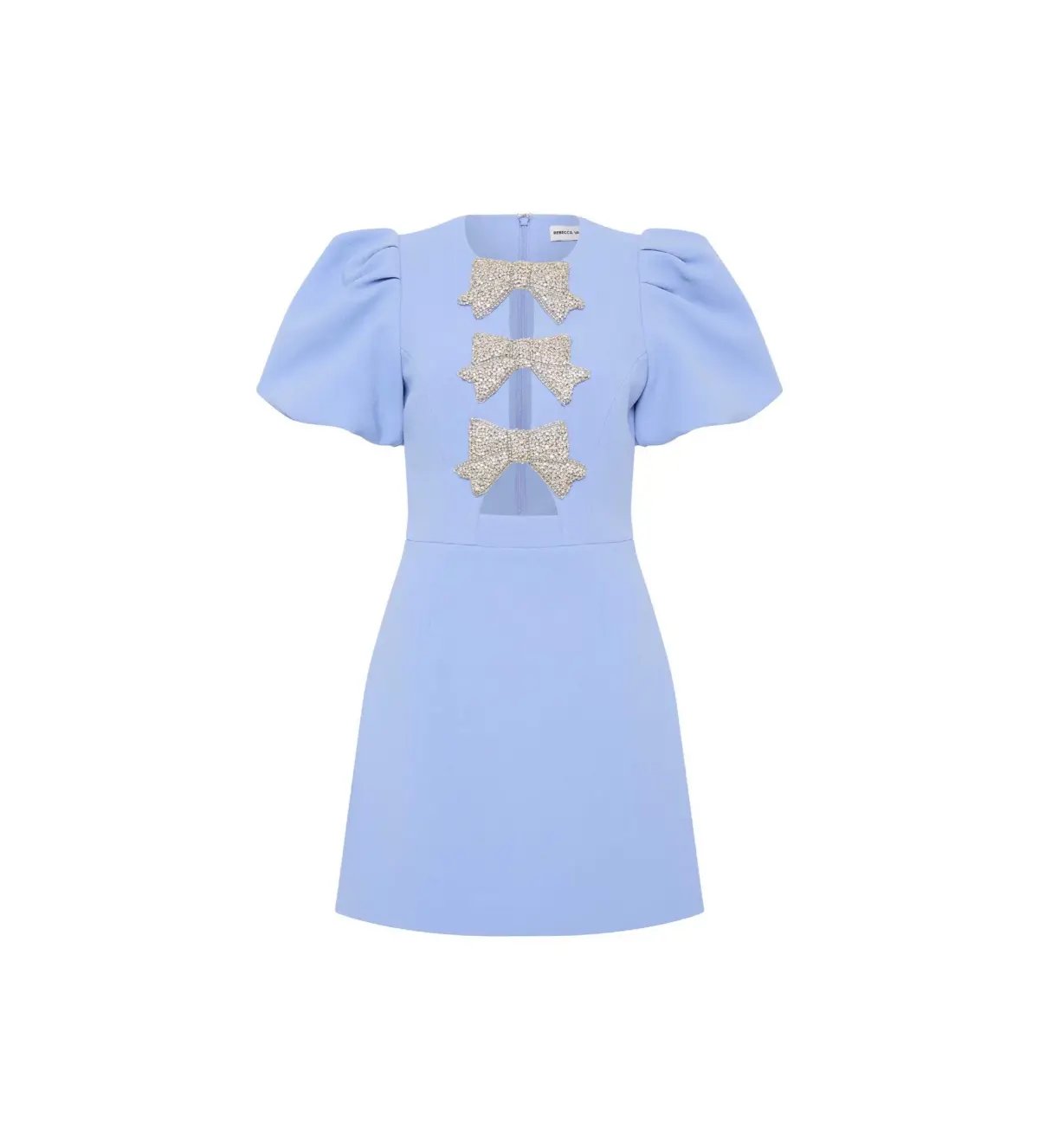 Rebecca Vallance Juliana Puff Sleeve Mini Dress Blue Size 14 photo 3