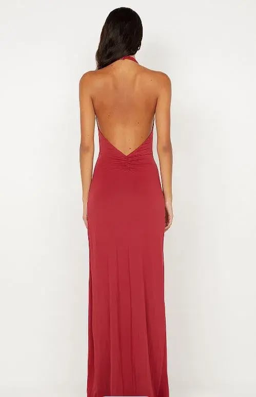 Bec and Bridge Susie Plunge Maxi Dress in Cherry Size 6 photo 2