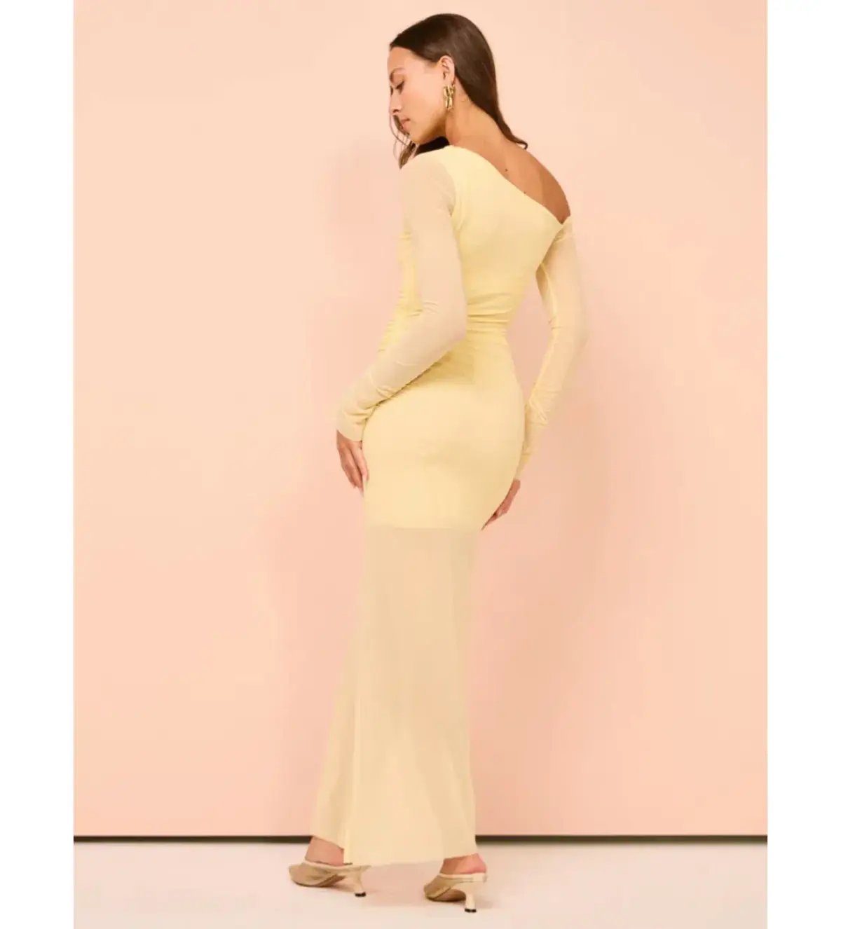 Bec & Bridge Fae Asym Long Sleeve Midi Dress in Butter Yellow Size S / AU 8 photo 5