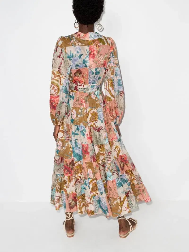 Zimmermann Cassia Tiered Floral Print Midi Dress Size 16 photo 4