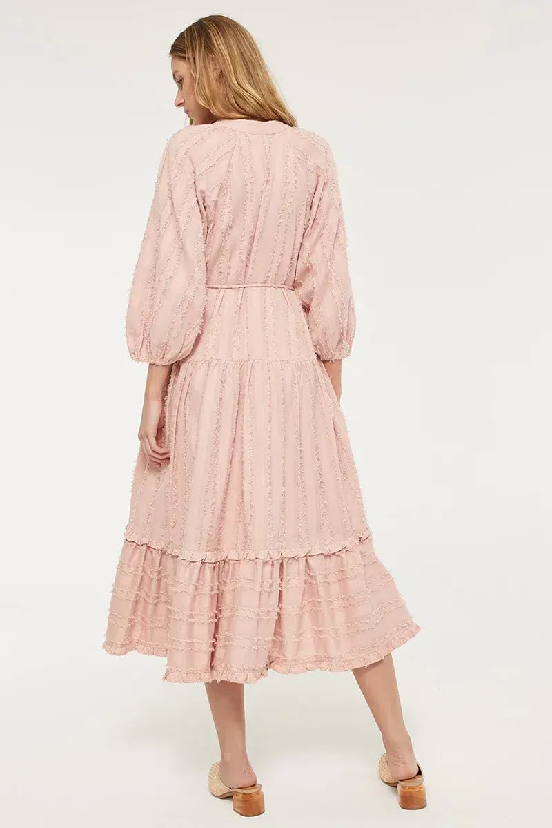 Tigerlily Okimi Charley Midi Boho Dress Whisper Pink Size 10 photo 3