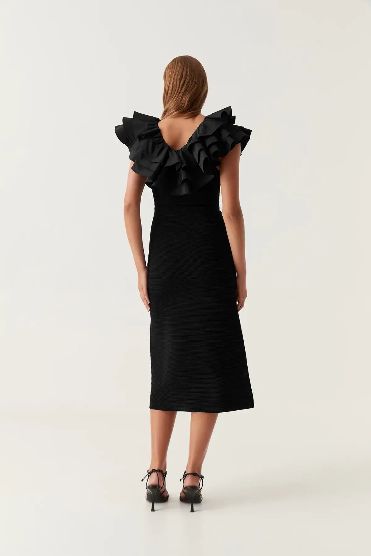 AJE Transcendent Ruffle Midi Dress AU 6 XS photo 4