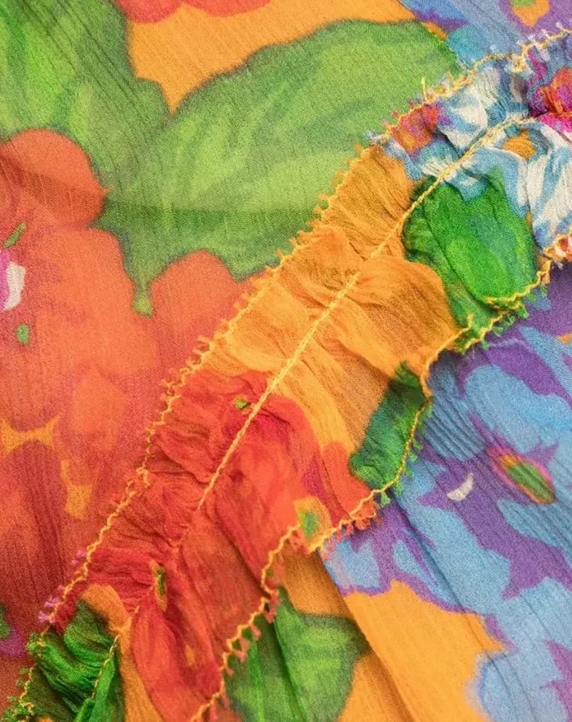 Zimmermann Riders Frill Mini Dress Mango Floral Orange Size 1 / AU 10 photo 3