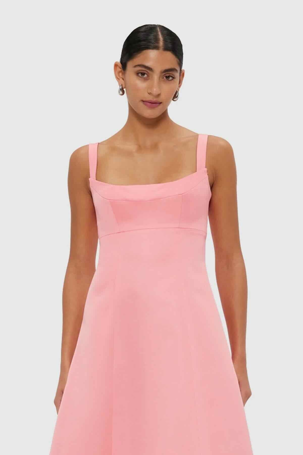 LEO LIN ODETTE MIDI DRESS - STRAWBERRY PINK photo 2
