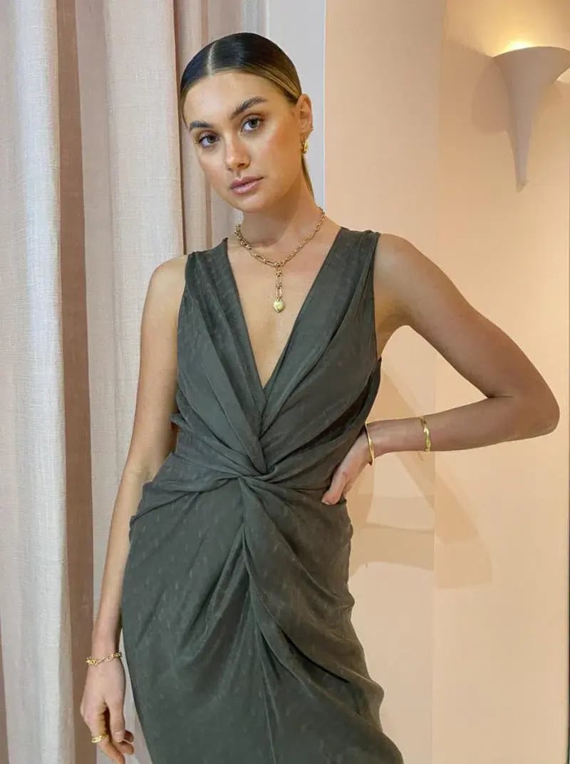One Fell Swoop Gaia Maxi Dress in Lotus Suede Size 12 photo 3