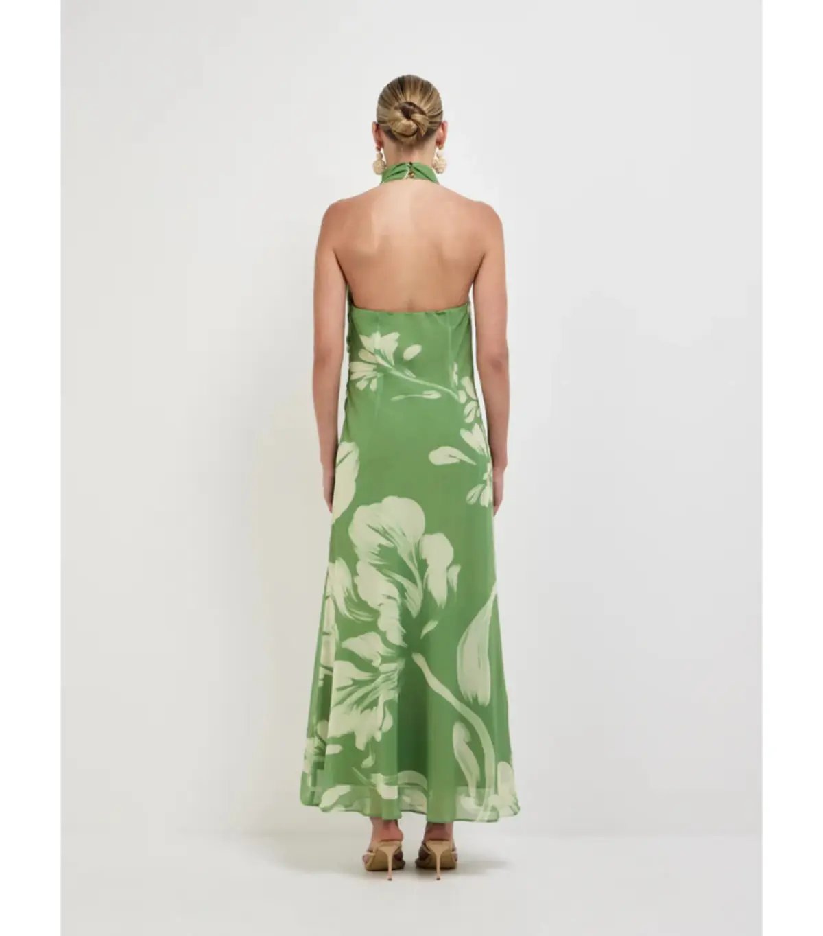 Sheike Mia Maxi Dress Green Print Size 10 photo 3