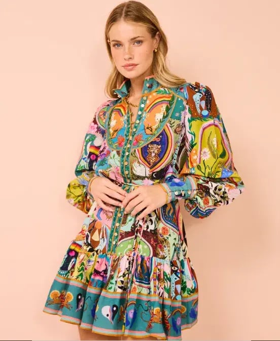 Alemais Evergreen Mini Dress in Multi Size AU 8 photo 2