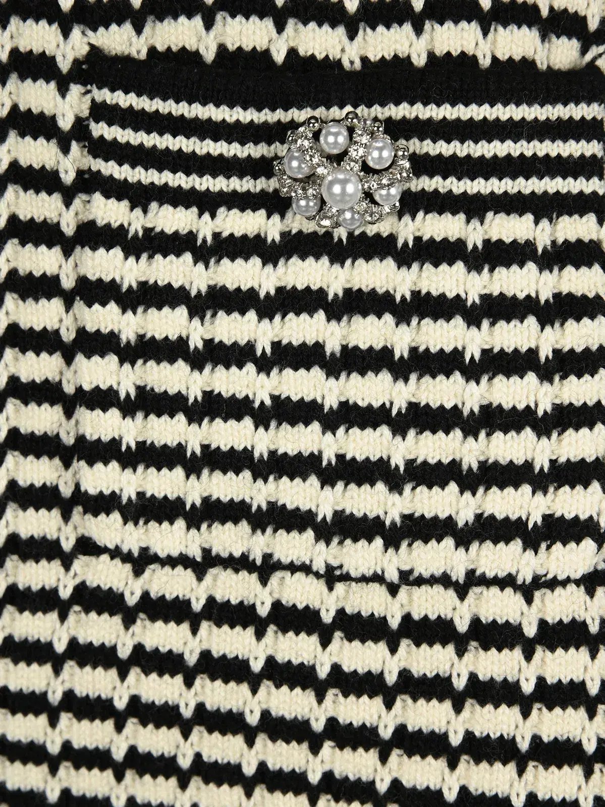 Self Portrait Stripe-detail Knitted Dress Black/White Size S/Au 8 photo 6