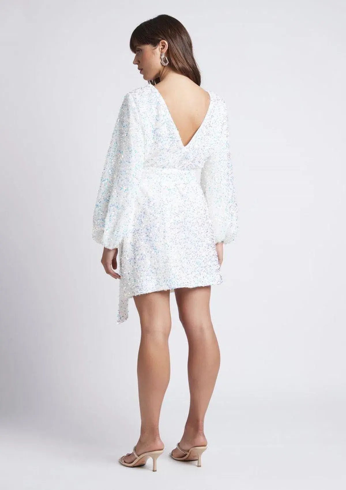 Sheike Xanadu Mini Dress White Sequin Size AU 10 photo 2