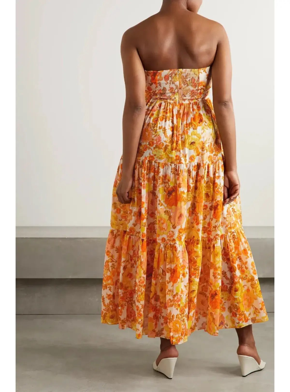 Zimmermann Raie Strapless Dress Citrus Ikat Size 0 / AU 8 photo 2