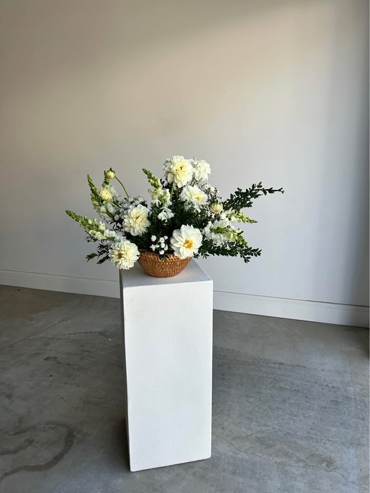 White Limestone Fibreglass Plinths x 2 FOR HIRE photo 2