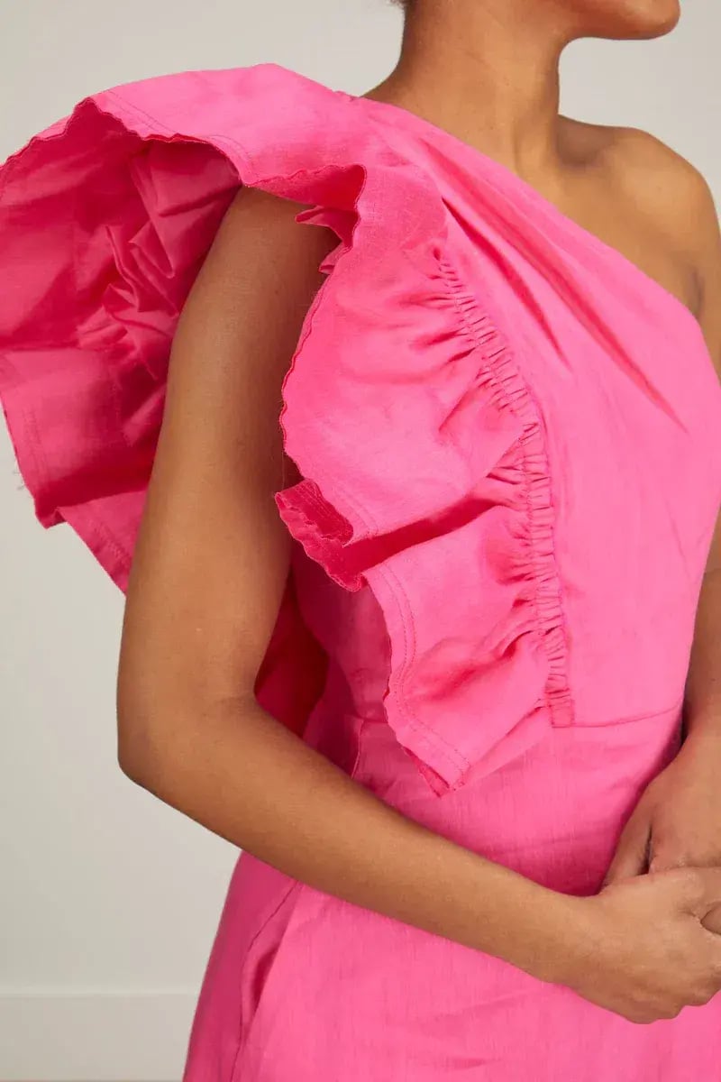Aje Bonjour Asymmetric Midi Dress Fuchsia Pink Size AU 16 photo 2