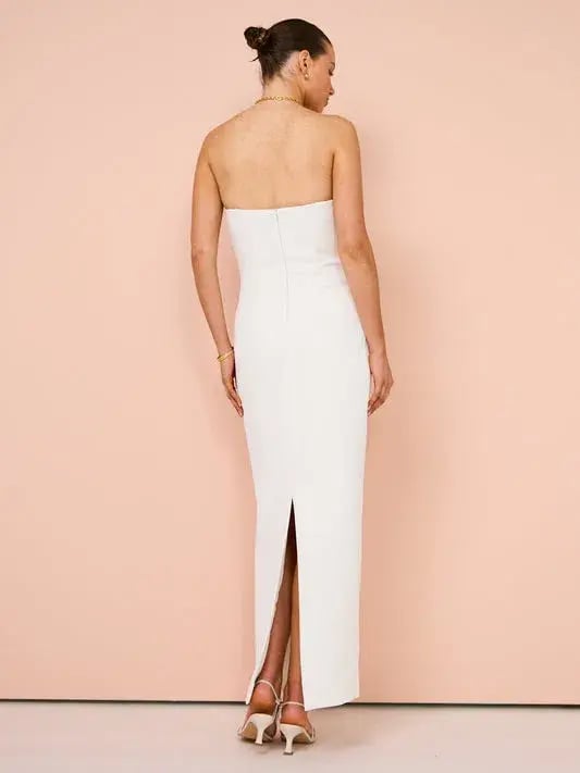 Manning Cartell Fast Forward Strapless Maxi Dress White Size 8 photo 4
