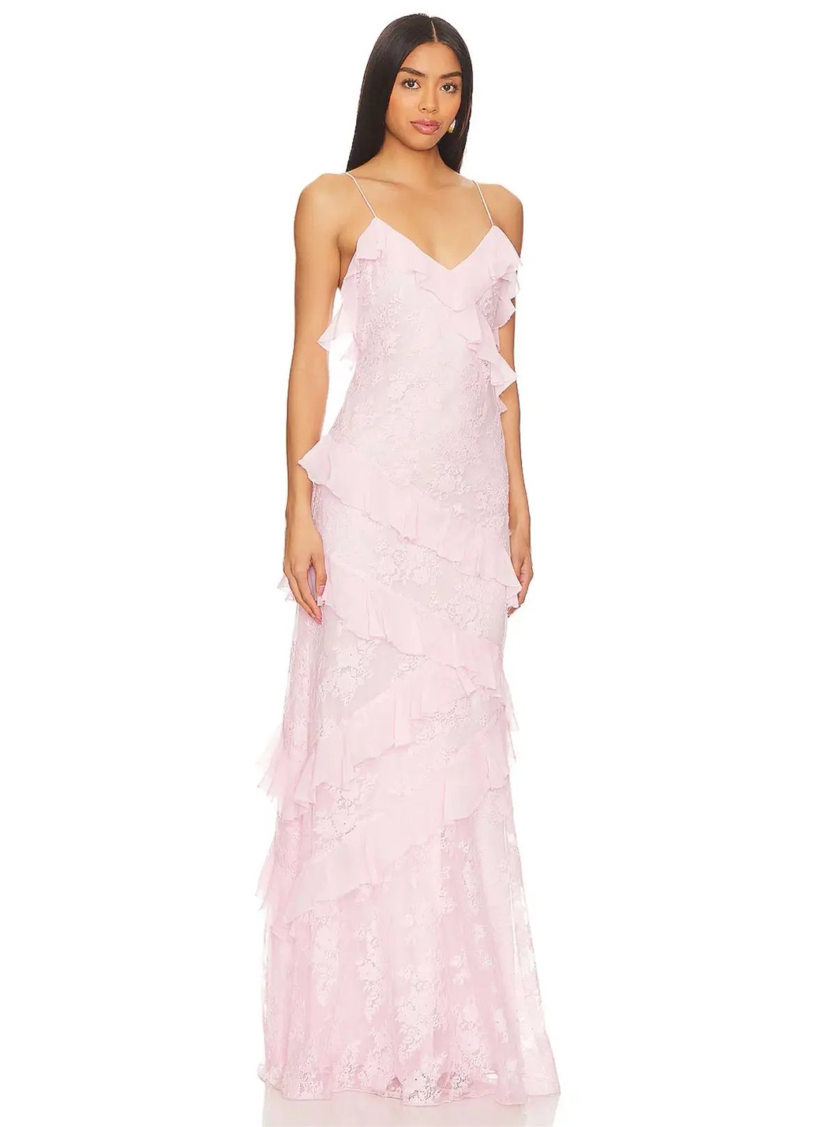 LoveShackFancy Rialto Maxi Dress Rose Latte Pink Size 6 photo 2