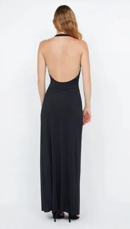 Bec and Bridge Tillie Drape Maxi Dress Black Size 6 photo 4