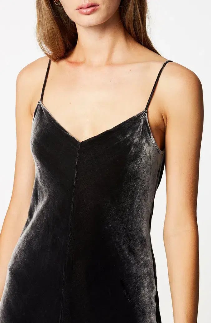 Scanlan Theodore Velvet Bias Slip Dress Black Size 8 photo 3