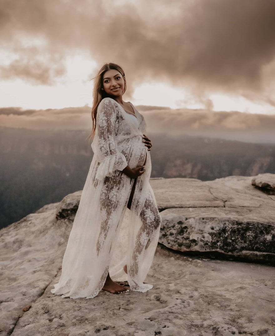 Mama Rentals Lola Ivory Lace Maxi Dress photo 4