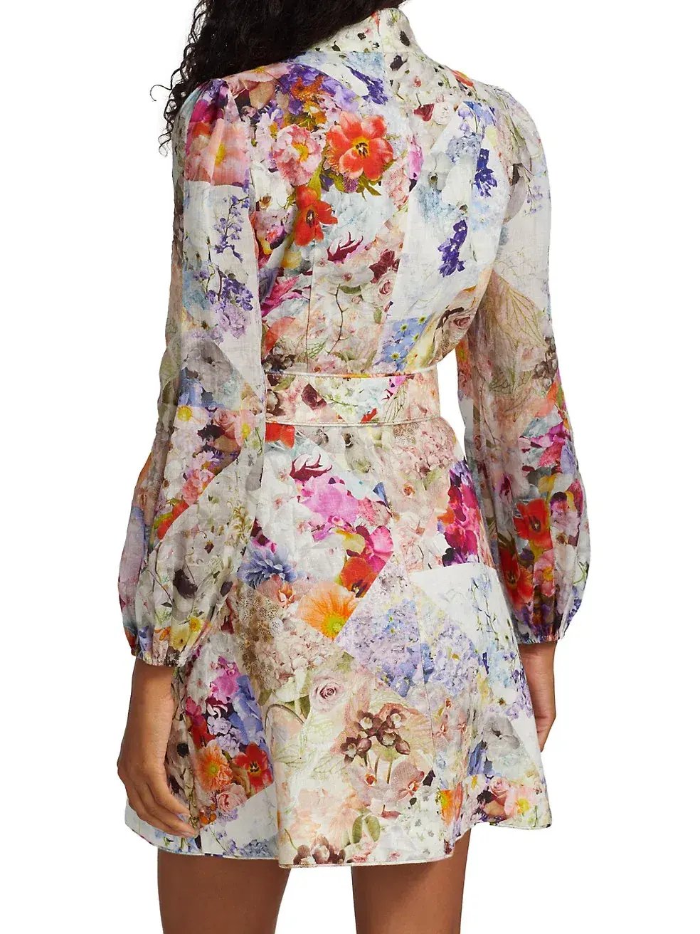 Zimmermann Prima Belted Mini Dress Floral Size 1/Au 10 photo 6
