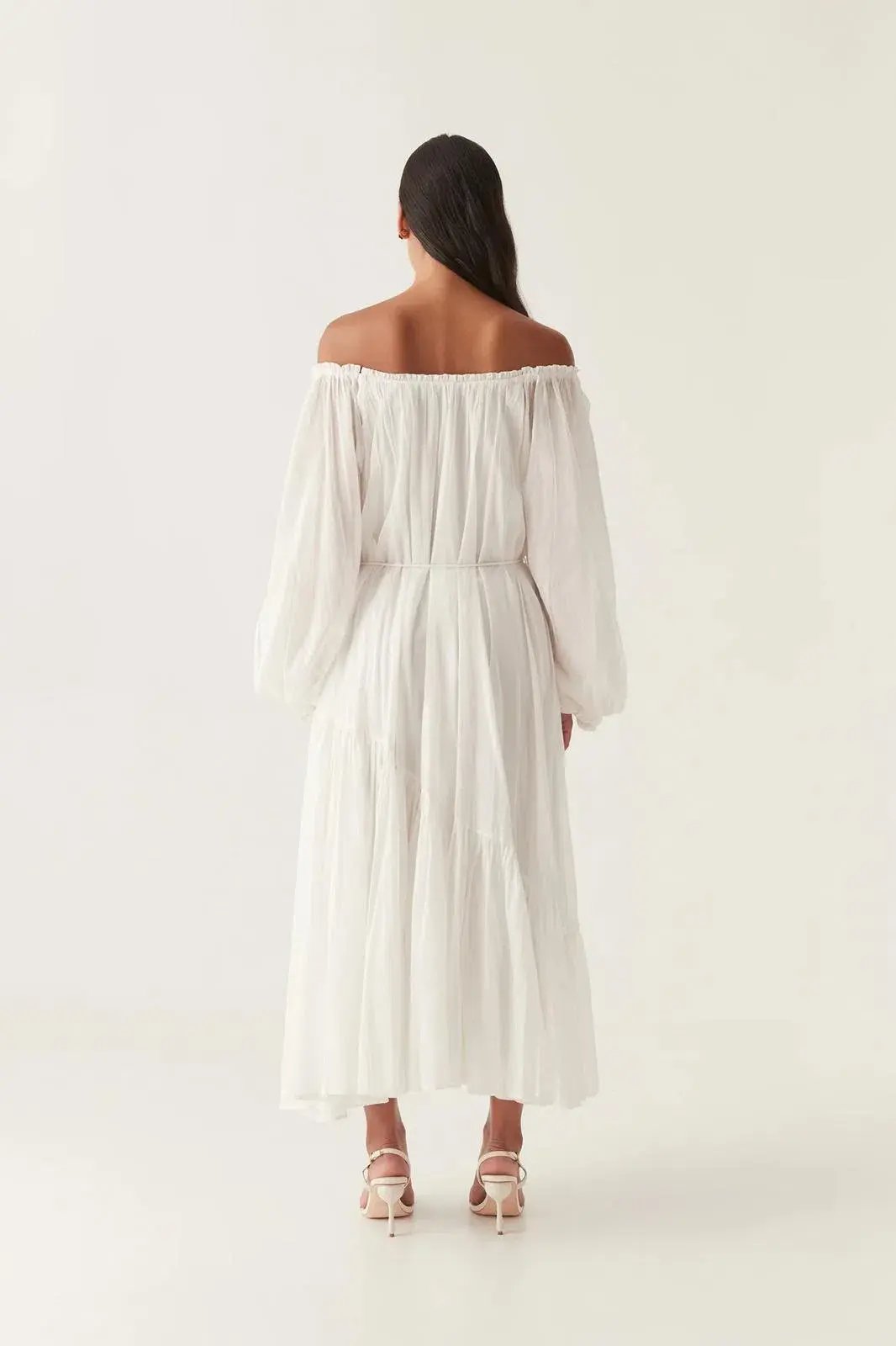 Aje Avani Smock Midi Dress Ivory Size 10 photo 3