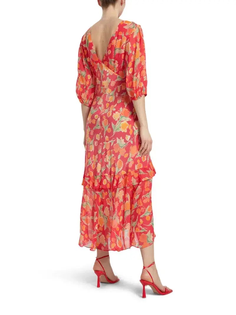 Rixo Floral Cheryl Midi Dress - Size M photo 2