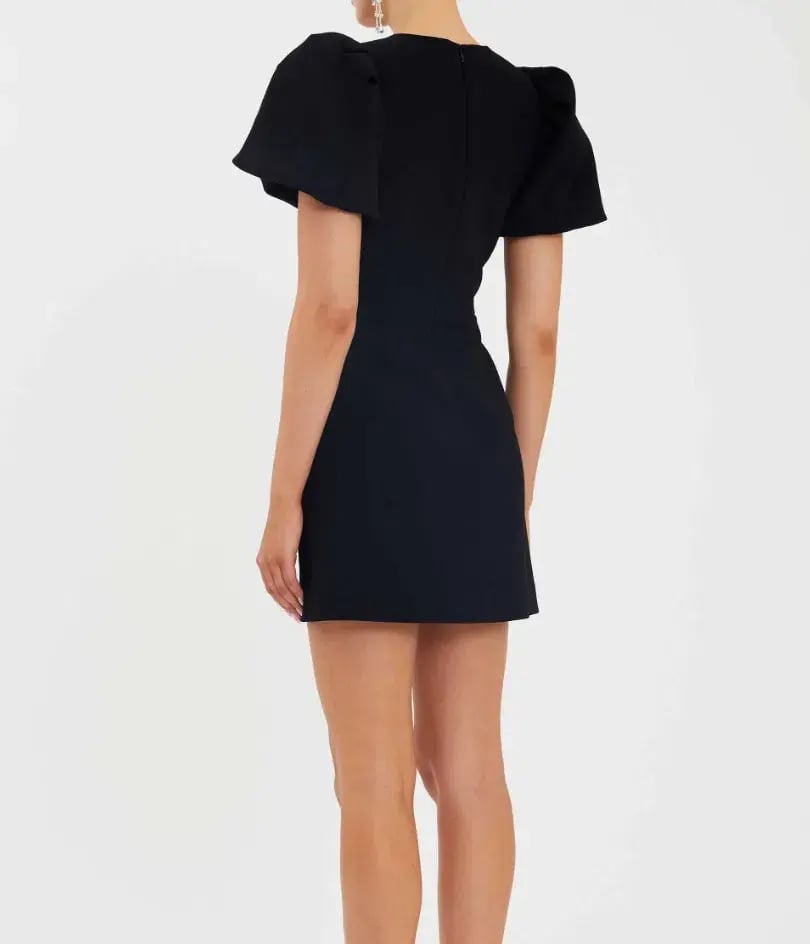 Rebecca Vallance Juliana Puff Sleeve Mini Dress Black Size 12 photo 3