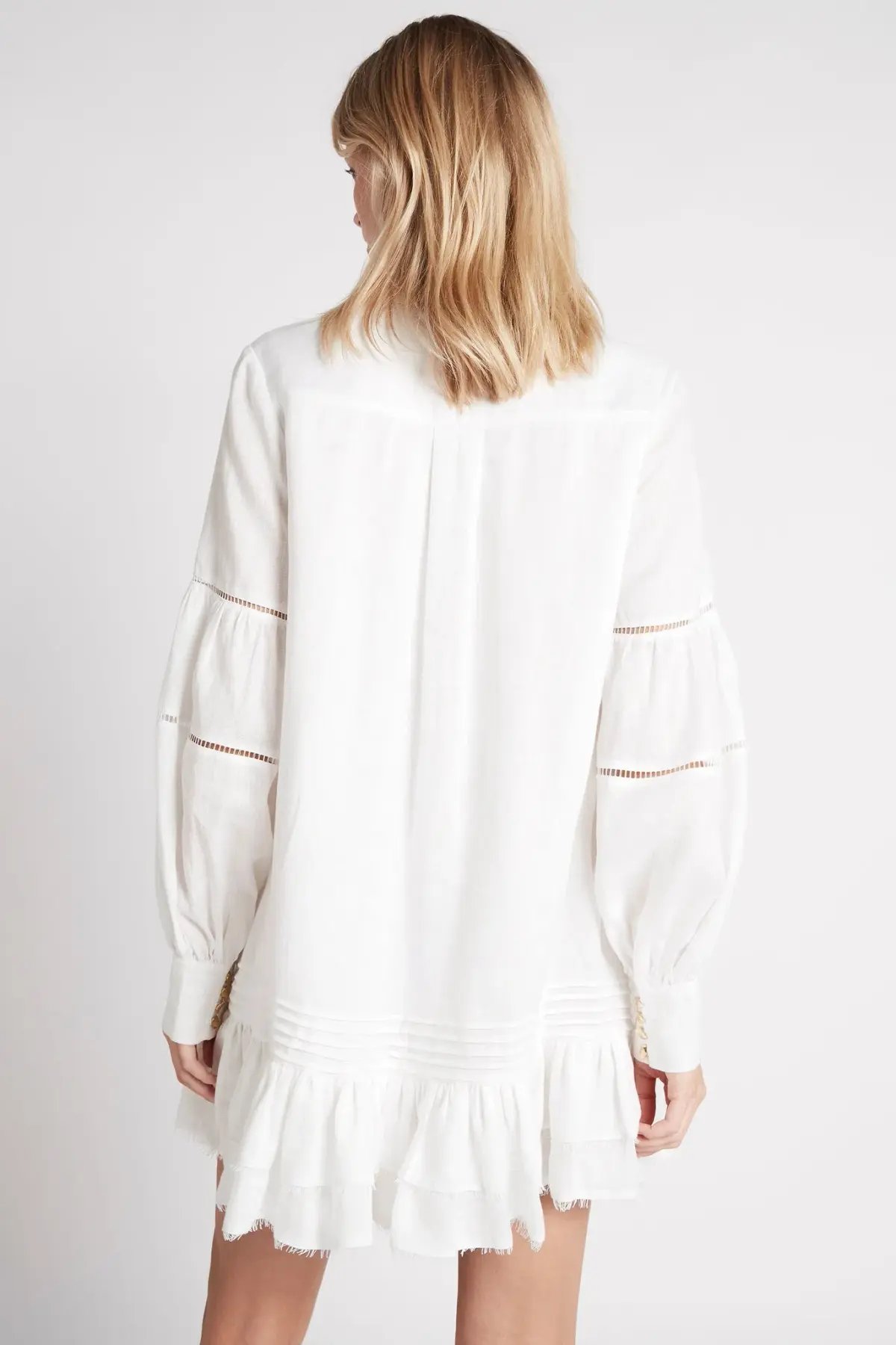 Aje Lotus Shrit Mini Dress White Size 4 photo 2
