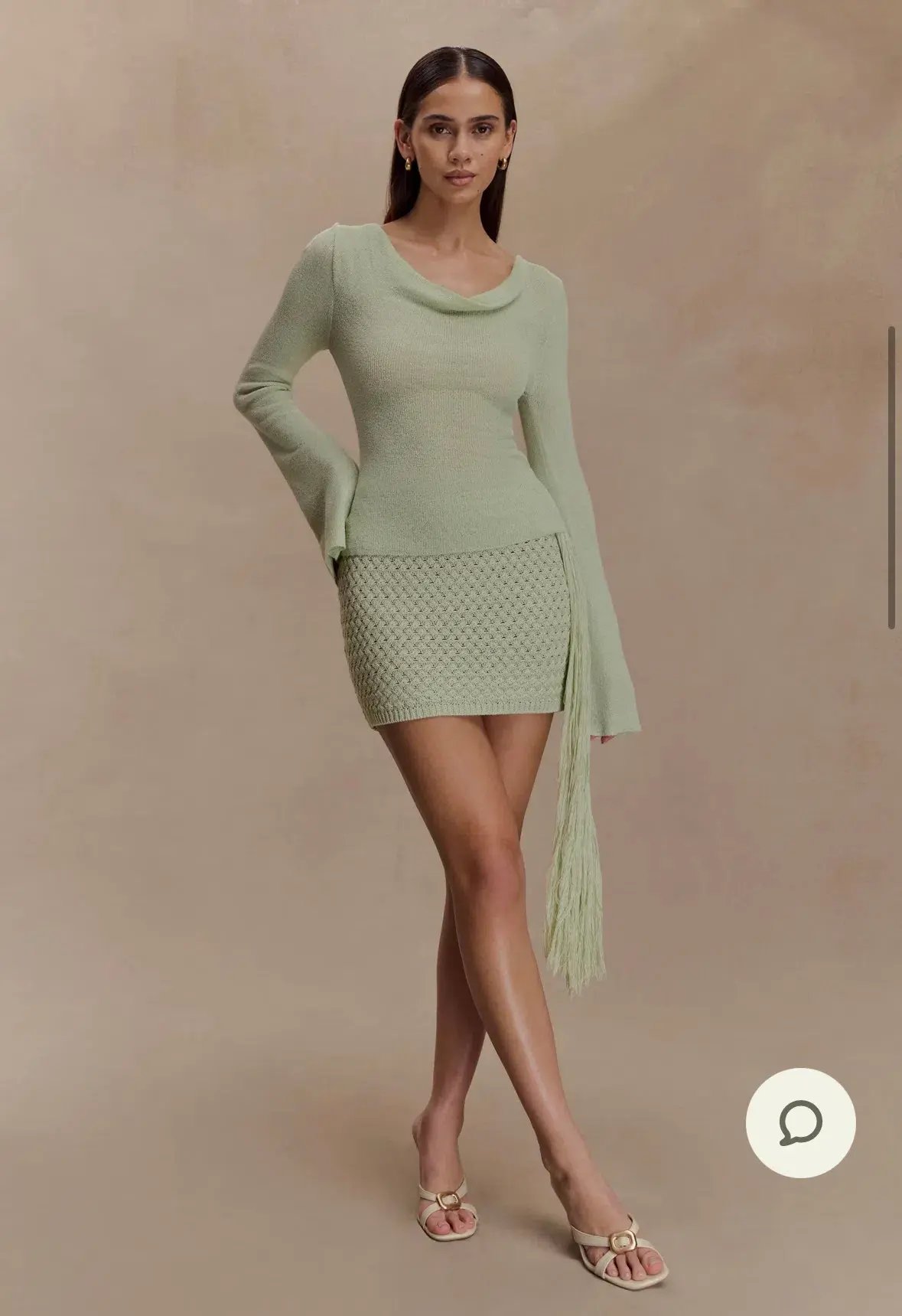 Meshki Green Crochet Elowen Top & Terrymae Skirt photo 3