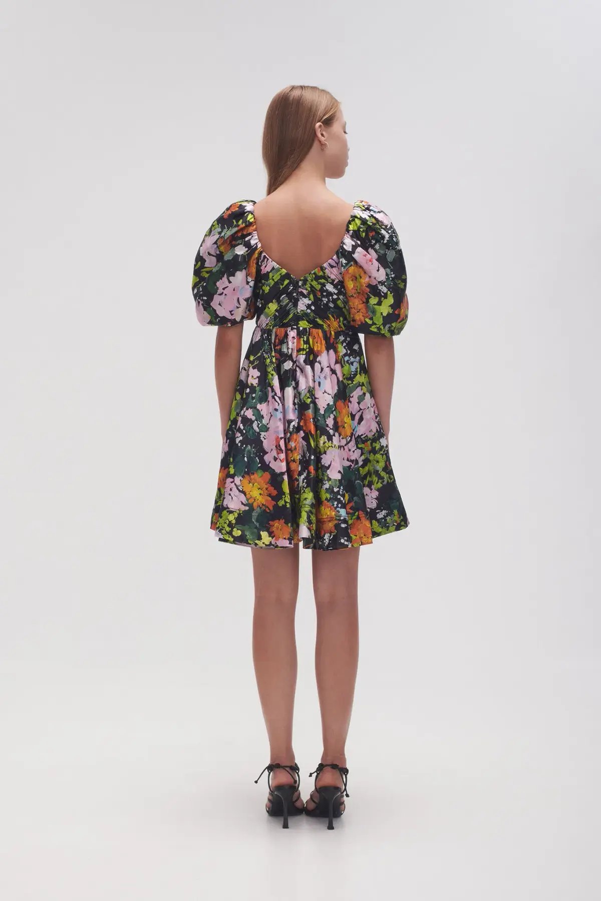 Aje Gabrielle Plunge Mini Dress Midnight Floral Size 8 photo 3
