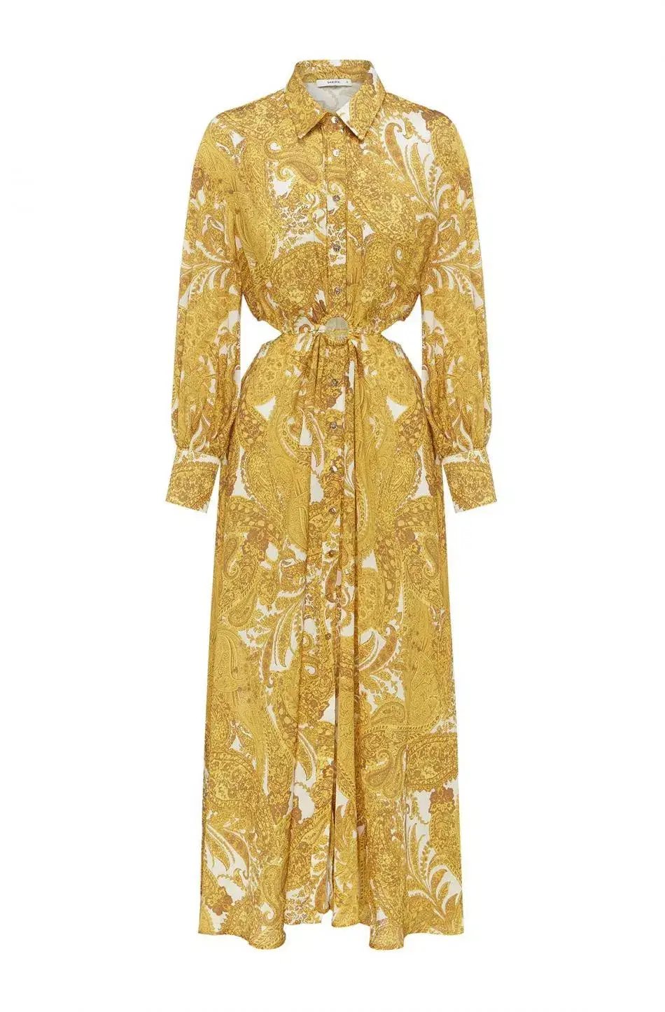 Sheike Casablanca Dress Paisley Yellow Size 16 photo 3