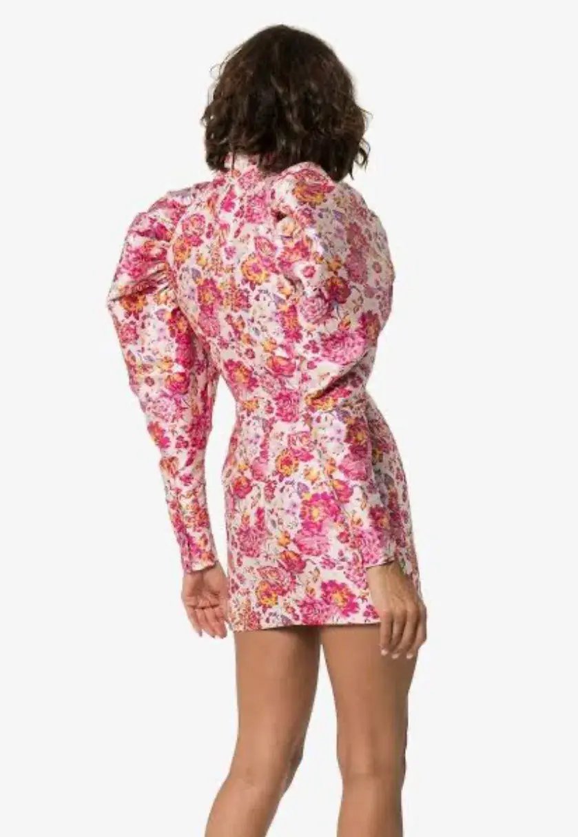 Rotate by Birger Christenson Ruched Floral Jacquard Mini Dress Size 8 photo 4