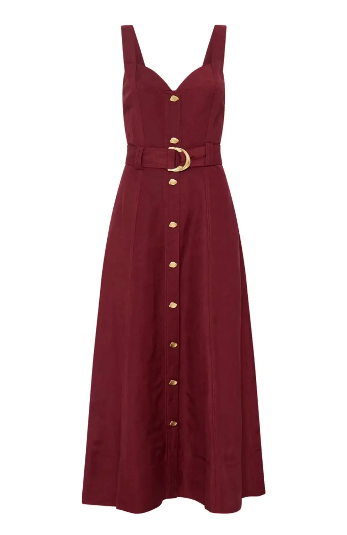 Aje Clay Belted Midi Dress Burgundy Size 16 photo 2