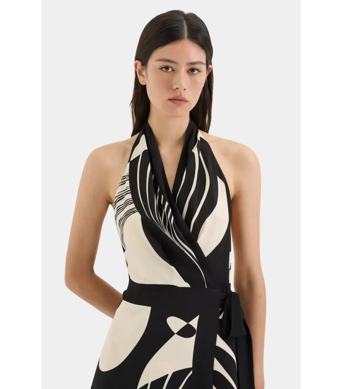 Sir The Label Realisme Wrap Halter Mini Dress in Papier Size 1 / AU 8 photo 2