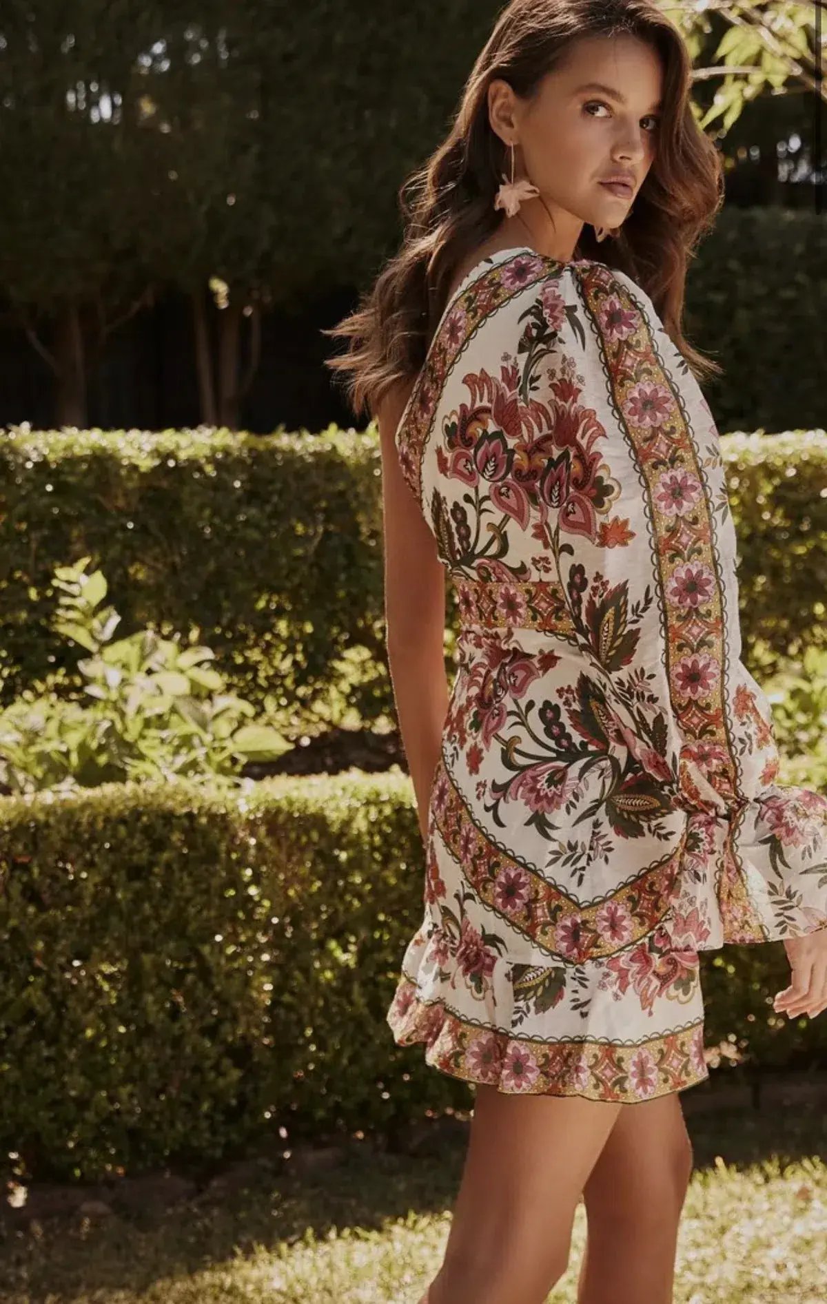 Talulah La Maison White Lotus Mini Dress Print Size 10 photo 5