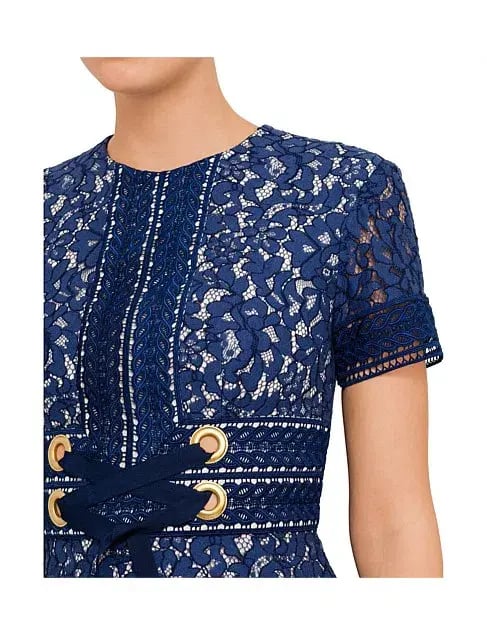 Lover Flora Flip Mini Dress Navy Print Size 8 photo 2