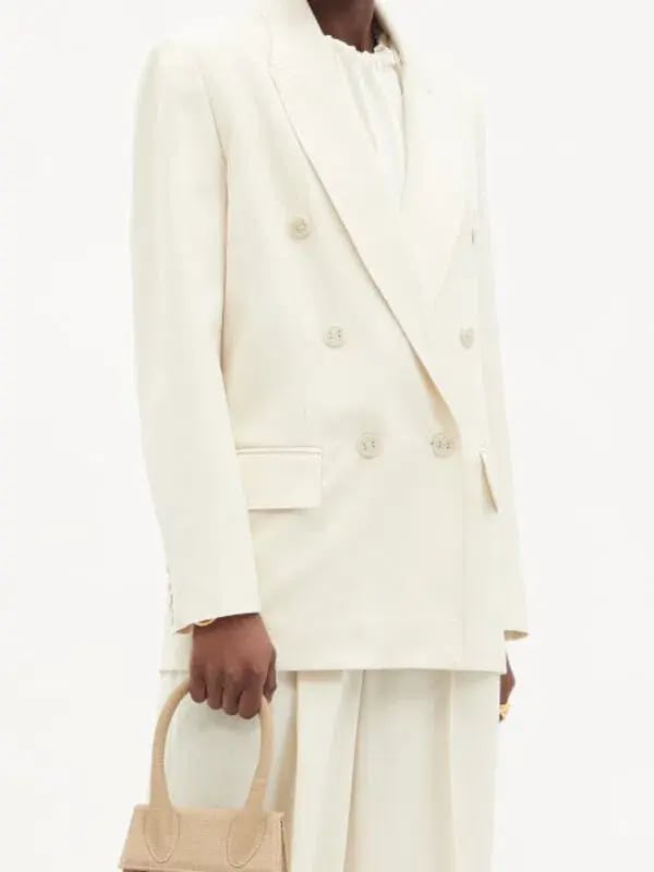 Zimmermann Milk Botanica Man Style Blazer White Size 0P / AU 6 photo 2