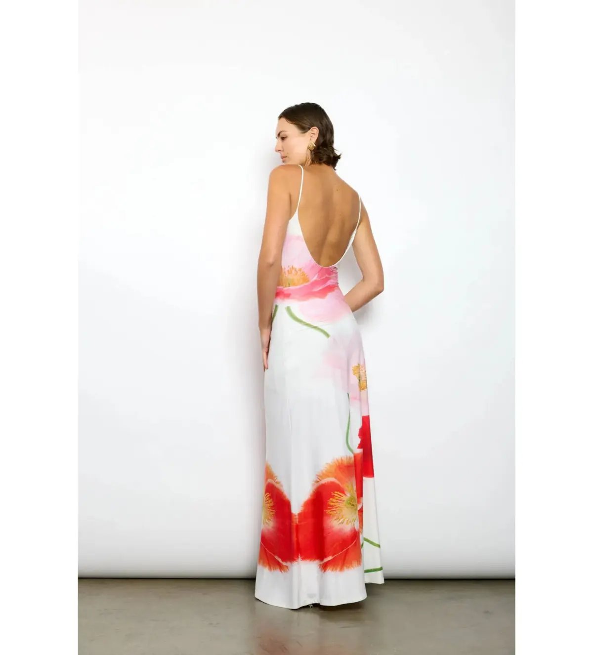 With Harper Lu Poppy Low Back Maxi in White Size Small/ AU 8 photo 3