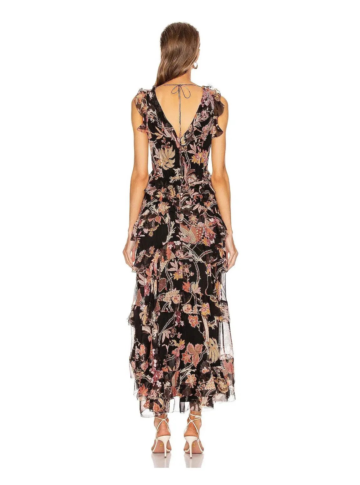Zimmermann Wavelength Frilled Midi Dress Black Pheonix Size 12 photo 3