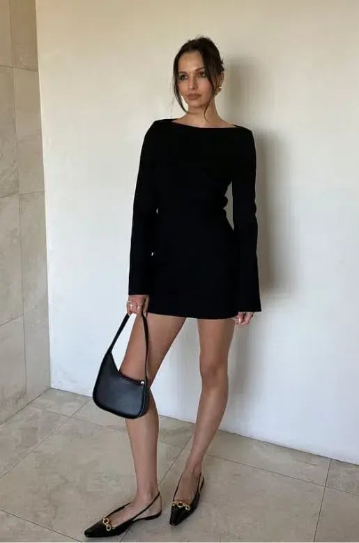 Henne Patrizia Mini Dress Black Size 12 photo 8