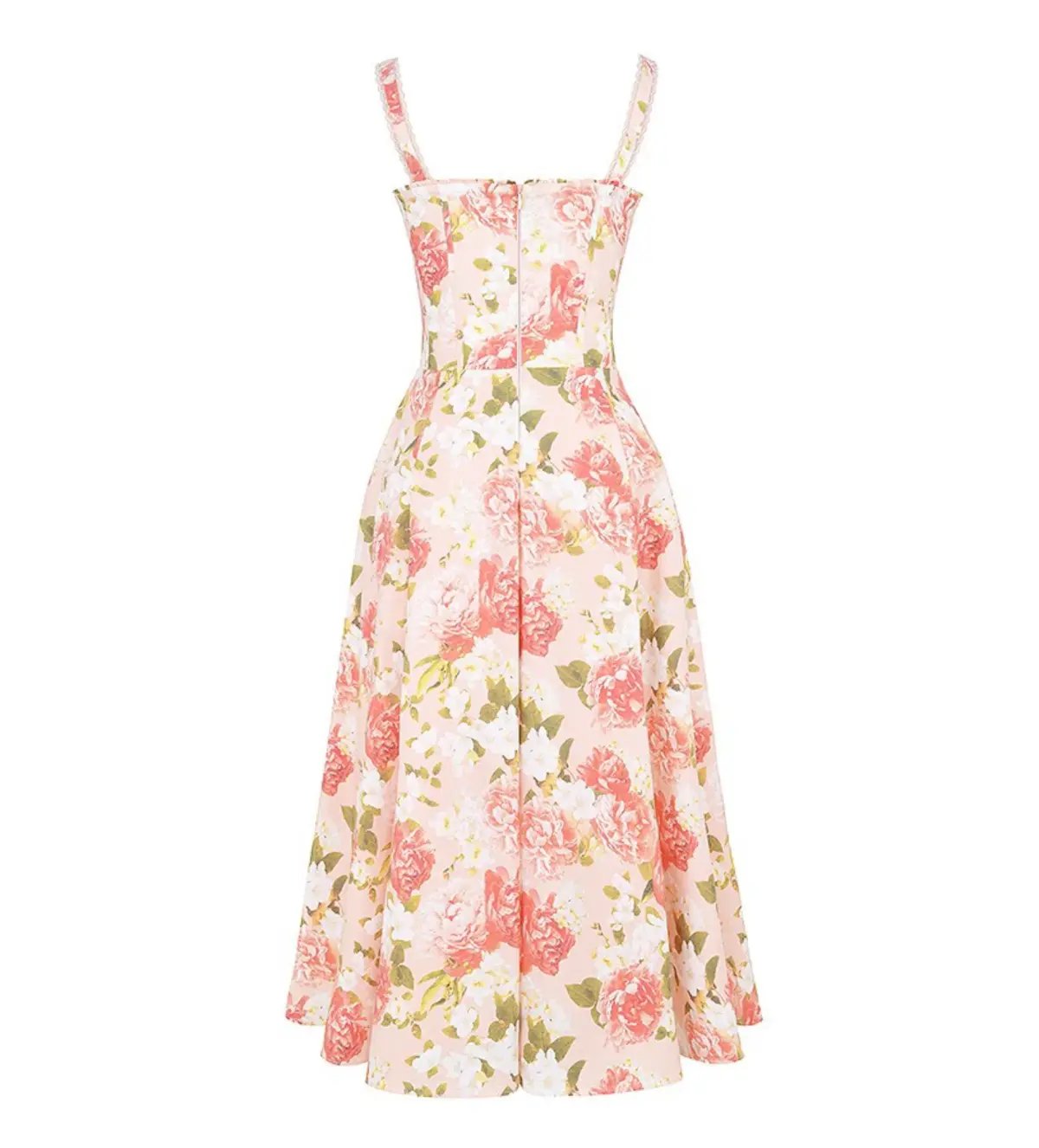 House of CB Rosalee Cotton Bustier Midi Sundress Pink Peony Print Size AU 8 photo 8
