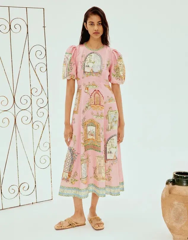 Alemais Monte Midi Dress Pink Size 10 photo 2